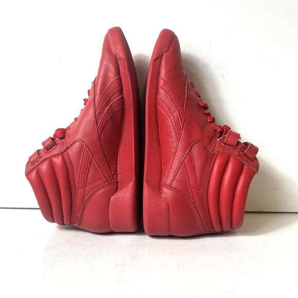 Vintage Reebok Freestyle High Tops 1980s Retro Red Womens Size 7 Lace Up Sneaker - Picture 6 of 11